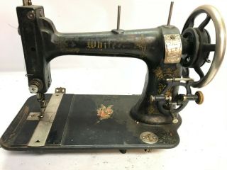 Antique Sewing Machine White Brand Cast Iron Head Only