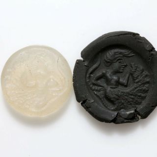 Museum Quality Greco Roman Round Crystal Stone Seal Circa 100 Bc