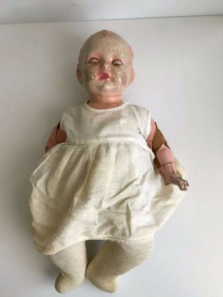 Antique 1920 - 30 ' s E.  I.  Horsman Composite & Cloth Doll 20 