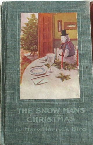 3 Antique Book Set Snowman 