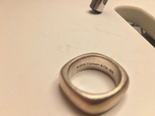Authentic And Rare Tiffany And Co Sterling Silver Square Cushion Ring Size I