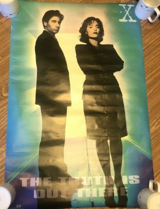 1995 X - Files Poster The Truth Is Out There Rare 23 X 35 Mulder Scully Vintage