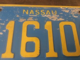 Rare 1997 Base Plate Nassau Bahamas License Plate.  Vintage Blue Tag 3