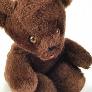 Vintage Trudy Dark Brown Teddy Bear Stuffed Animal Plush Sitting Rare Htf