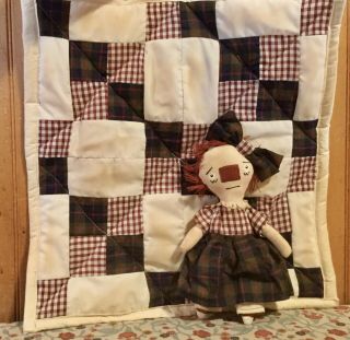 Primitive Raggedy Ann Doll & Quilt Homespun Handcrafted Primsical Prairie
