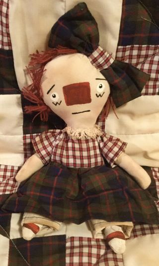 Primitive Raggedy Ann Doll & Quilt Homespun Handcrafted Primsical Prairie 3