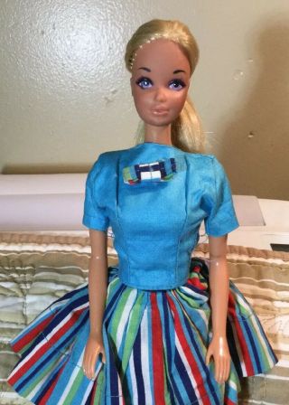 Vintage Barbie Malibu Pj Doll From Early 1970s In Mommy Made Outfit