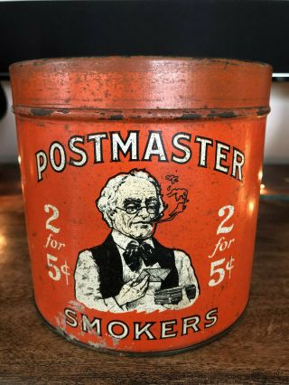 Vintage Rare Cigar Tobacco Advertising Tin Canister – Postmaster