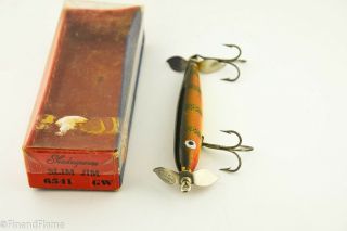 Vintage Shakespeare Slim Jim Minnow Antique Fishing Lure 3