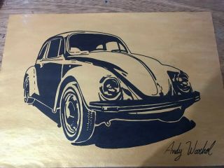 Andy Warhol Signed / Painting Of Rare Car Lithographic Printing (frameless)