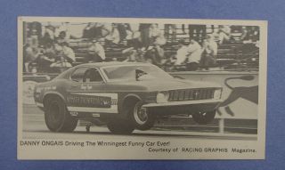 Very Rare Vintage Fleer Danny Ongais Stickshifts Drag Racing Card