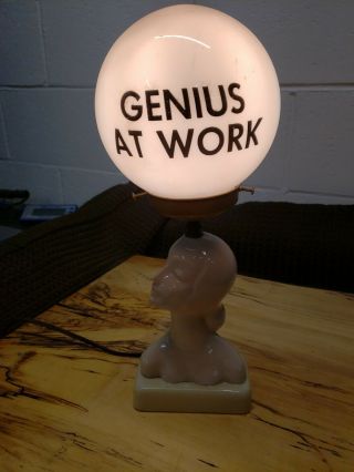 Vintage Arts And Crafts Lady Lamp,  Genius At Work Globe Estate Find -