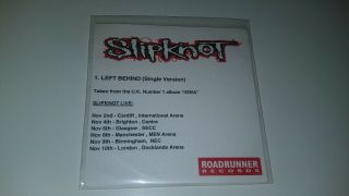 Slipknot Left Behind Promo Cd Rare