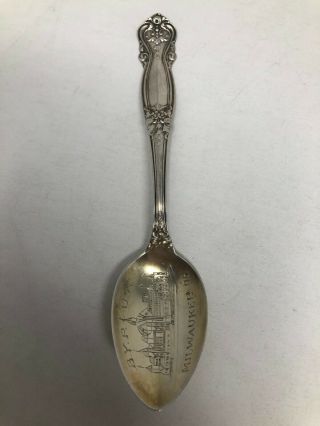 Wendell Sterling Silver Souvenir Spoon Bypua 1896 Milwaukee Wisconsin