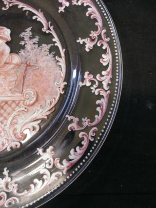 Hand Painted Clear Glass Plate 9 