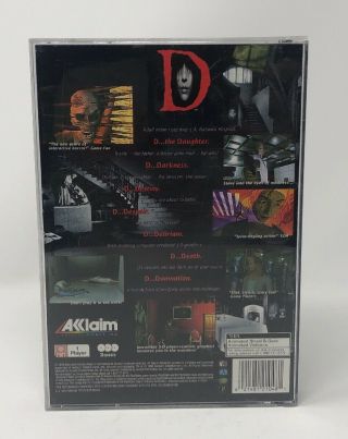 D (Sony Playstation 1) PS1 Horror Game 1996 RARE Complete Longbox 2
