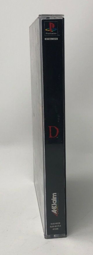 D (Sony Playstation 1) PS1 Horror Game 1996 RARE Complete Longbox 3