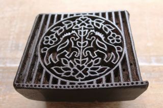 Antique Traditional Hand Carved Wooden Textile/fabric/wallpaper Print Block 099