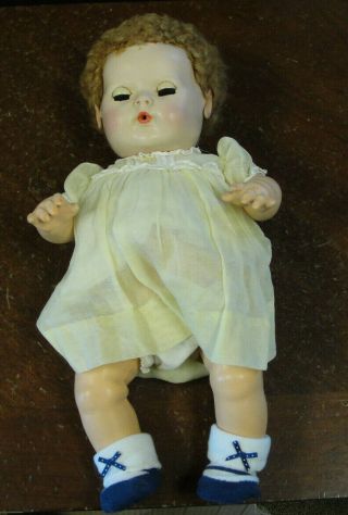 Vintage Effanbee Dy - Dee Baby Doll 15 " Effan Bee Blue Eyes