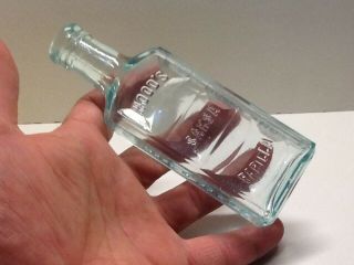 Small Antique Aqua Hoods Sarsaparilla Bottle