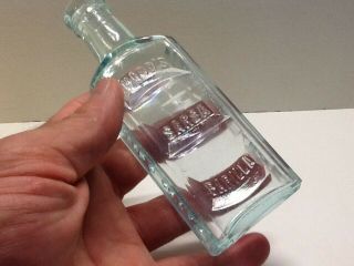Small Antique Aqua Hoods Sarsaparilla Bottle 2