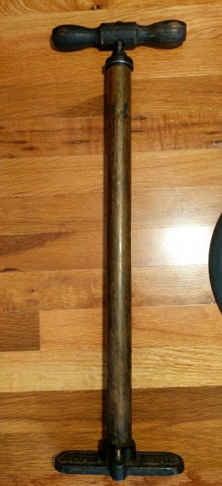 Antique Ford Brass Tire Tube Air Pump Model T,  No Dents,  Great