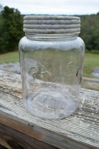 Rare 1890 - 1902 Pansy Half Gallon Fruit/ Canning Jar Wide Mouth