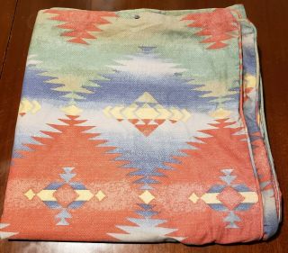 Vintage Rare Ralph Lauren Queen Duvet Cover Navajo Rug Southwest Aztec Cotton