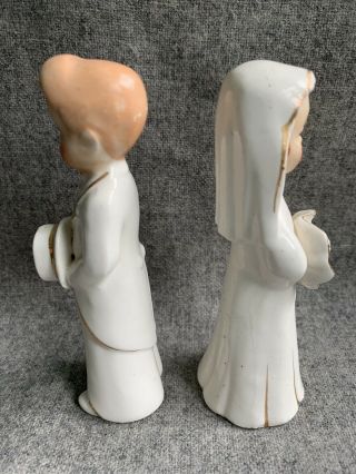 Vintage Japan Bride and Groom Ceramic Figurines Cake Topper 2