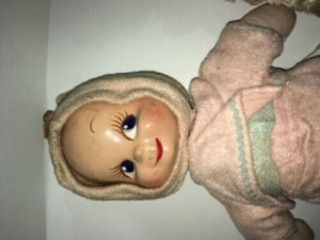 1946 Trudy Baby Doll 14 " Composition Three Face Smile Cry Sleep Vintage