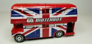 2013 Rare Htf Matchbox Double - Decker Bus 60th Anniversary 4/24 Mb694 Uk Flag