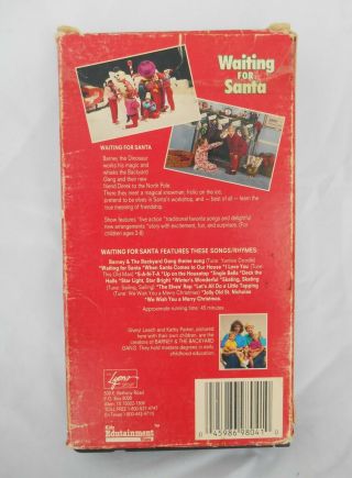 Barney & Backyard Gang Waiting for Santa Sing Along 1st Edition VHS Rare 1990 2