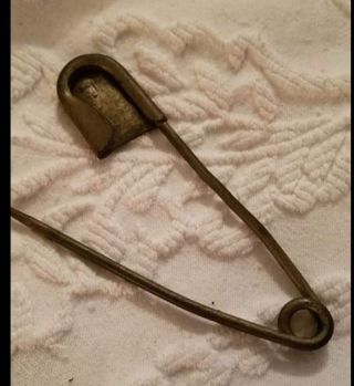 Antique Oversized Brass Safety Pin.  1624