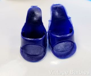 Rare Barbie Doll Navy Blue Ot Shoes / Heels Vhtf Minty Vintage 1960 