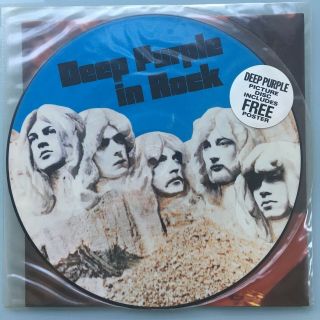 Deep Purple In Rock Lp Stereo Picture Disc With Poster Uk Emi Harvest Rare
