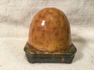 Rare Roseville Pottery Beehive Bee Skep Bank 2