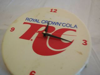 Rare Vintage Rc Plastic Cola Bottle Cap Clock Sign Royal Crown Cola 11 "