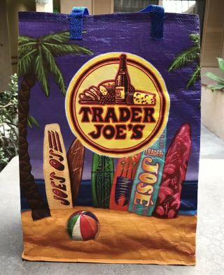Vintage Trader Joe’s Jose Reusable Shopping Bag Surfboards Beach Palm Trees Rare