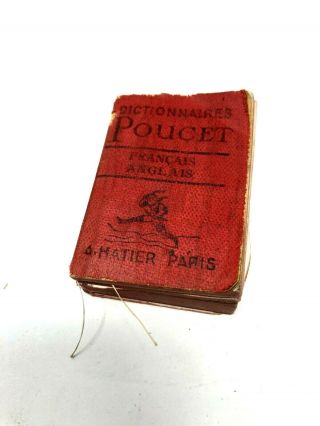 Vintage/antique Poucet Miniature French - English Dictionary A.  Hatier Paris