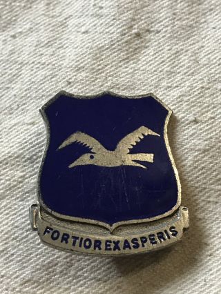 Rare Vintage Old Us Army Reserve Fortior Ex Asperis Silver Pin Military Ww2