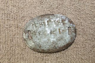 Very Rare WW2 Japanese Army Soldier ' s Metal Dog Tag (Double Sided) 2