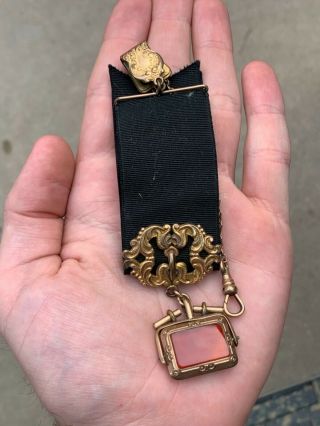 Antique Victorian Era Gold Filled Pocket Watch Fob Charm Nr