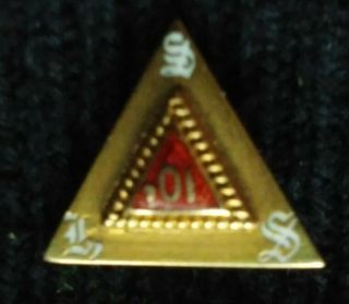 Antique Dieges & Clust 14k Gold And Enamel Graduation Pin,  Marked,  " 25 Jane St "