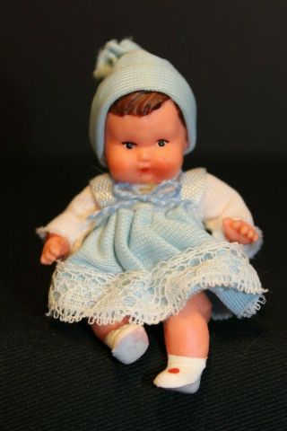 Vintage - Shackman Rubber Doll House Baby Doll - 2.  5 " Miniature Doll