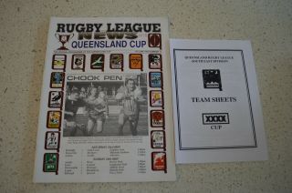 1998 Queensland Cup Rare Rugby League Programme Toowoomba Logan City Capras Brl