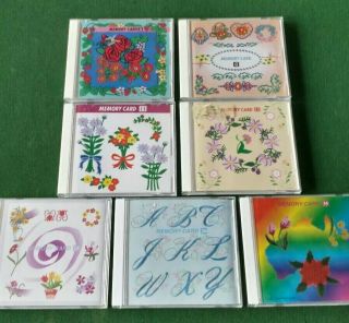 7 Janome Embroidery Memory Cards Sewing Machine Craft Flower Floral - Rare