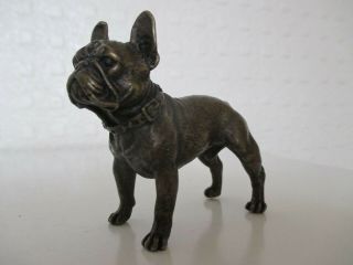 Fine Small Novelty Bronze Figure Of A Male French Bulldog - Frenchie (6cm)
