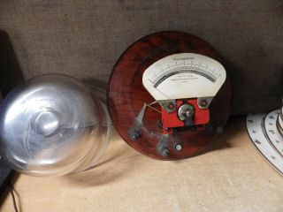 Antique Central Scientific Co.  Volt - Ammeter Glass Globe & Wood Chicago Illinois