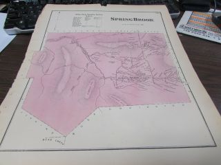 Antique - Spring Brook Township Pa - 1873 Map - Plus Business Notices Vg