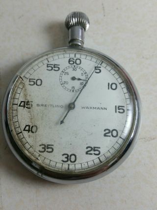 Rare Vintage Wakmann Breitling Stop Watch Swiss Made,  Parts,  Repair W017